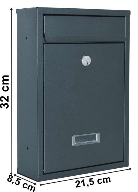 Skrzynka na listy GUSTAV antracyt z napisem