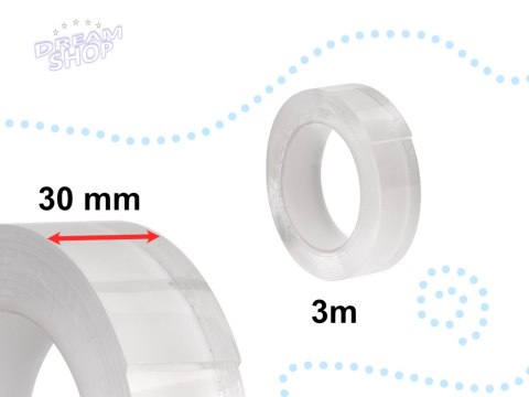 Taśma dwustronna samoprzylepna wodoodporna 30mmx3m Taśma dwustronna samoprzylepna wodoodporna 30mmx3m
