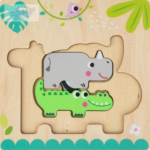 Tooky Toy Drewniane Puzzle Wielowarstwowe Tablica Zwierzątka Leśne 7 el. Tooky Toy Drewniane Puzzle Wielowarstwowe Tablica Zwierzątka Leśne 7 el.