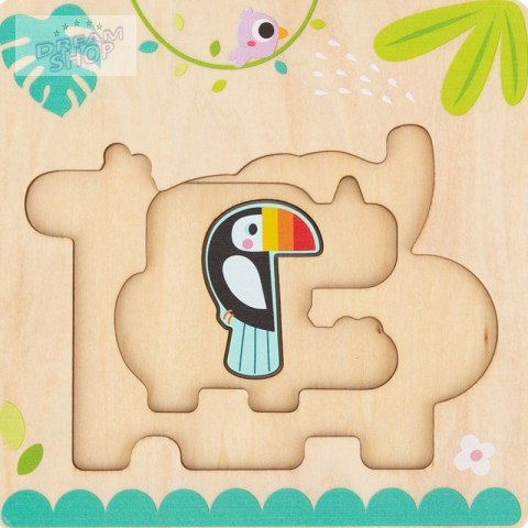 Tooky Toy Drewniane Puzzle Wielowarstwowe Tablica Zwierzątka Leśne 7 el. Tooky Toy Drewniane Puzzle Wielowarstwowe Tablica Zwierzątka Leśne 7 el.