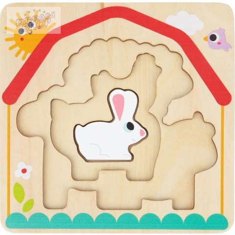 Tooky Toy Drewniane Puzzle Wielowarstwowe Tablica Zwierzątka na Farmie 7 el. Tooky Toy Drewniane Puzzle Wielowarstwowe Tablica Zwierzątka na Farmie 7 el.