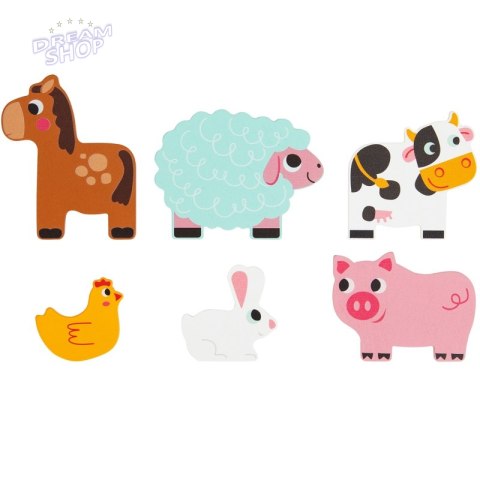 Tooky Toy Drewniane Puzzle Wielowarstwowe Tablica Zwierzątka na Farmie 7 el. Tooky Toy Drewniane Puzzle Wielowarstwowe Tablica Zwierzątka na Farmie 7 el.