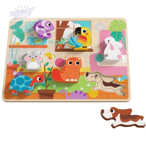 Tooky Toy Drewniane Puzzle Zwierzątka Dom Dopasuj Kształty Tooky Toy Drewniane Puzzle Zwierzątka Dom Dopasuj Kształty