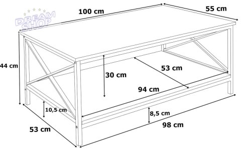 Stolik kawowy ława rustykalna loft HERNING Stolik kawowy ława rustykalna loft HERNING