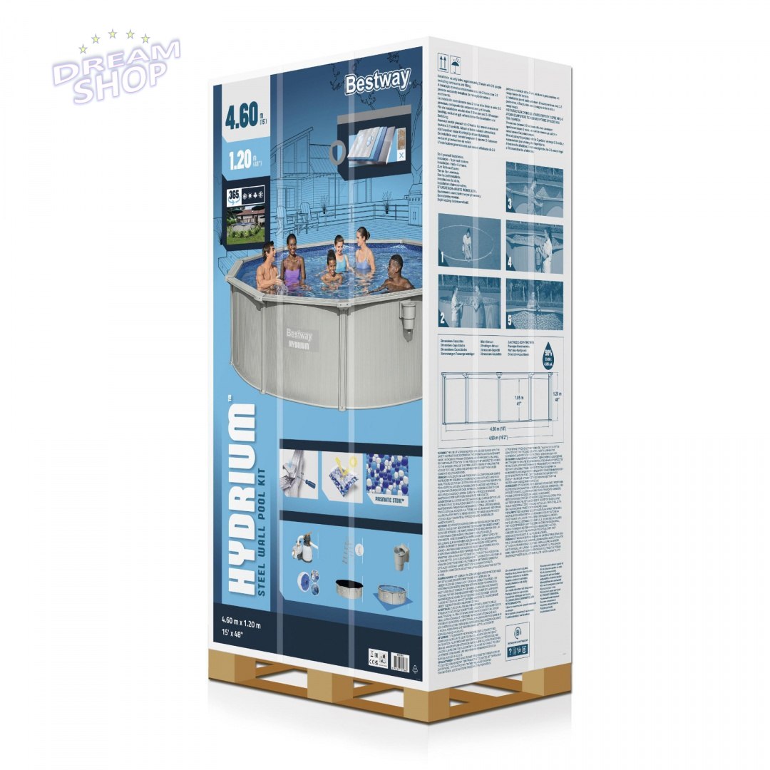 Basen Panelowy 15FT 460x120 cm HYDRIUM BESTWAY Basen Panelowy 15FT 460x120 cm HYDRIUM BESTWAY