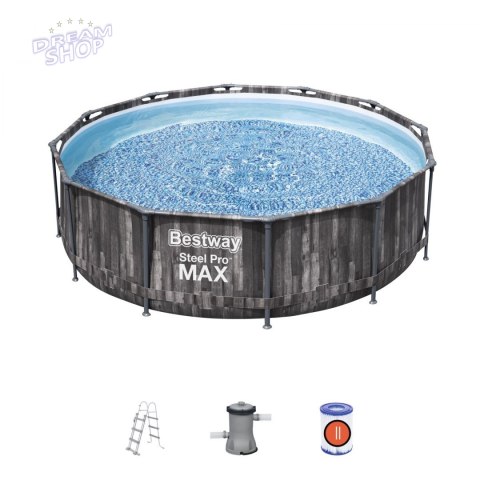 Basen Stelażowy 12FT 366x100 cm Steel Pro Max BESTWAY Basen Stelażowy 12FT 366x100 cm Steel Pro Max BESTWAY