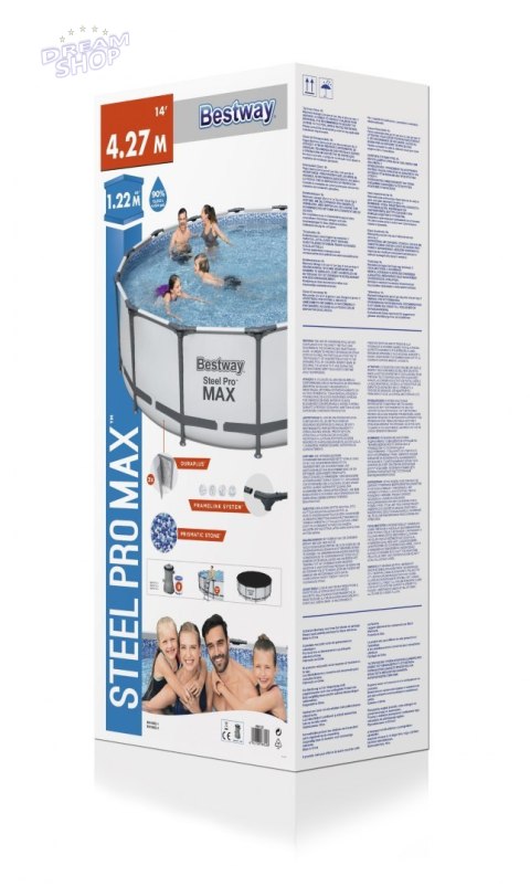 Basen Stelażowy 14 FT 427 x 122 cm STEEL PRO MAX BESTWAY Basen Stelażowy 14 FT 427 x 122 cm STEEL PRO MAX BESTWAY