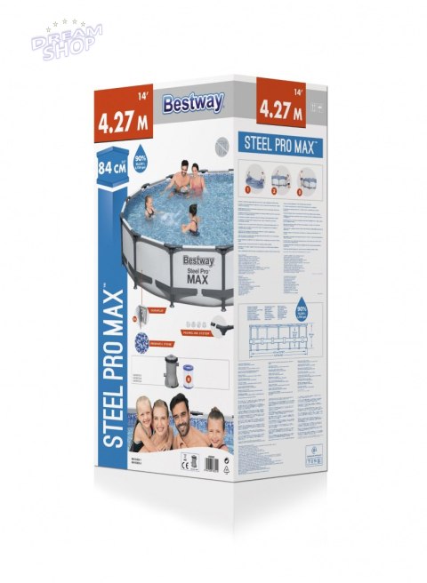 Basen Stelażowy 14 FT 427 x 84 cm Steel Pro Max BESTWAY Basen Stelażowy 14 FT 427 x 84 cm Steel Pro Max BESTWAY