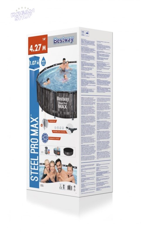 Basen Stelażowy 14FT 427x107 cm Steel Pro Max BESTWAY Basen Stelażowy 14FT 427x107 cm Steel Pro Max BESTWAY