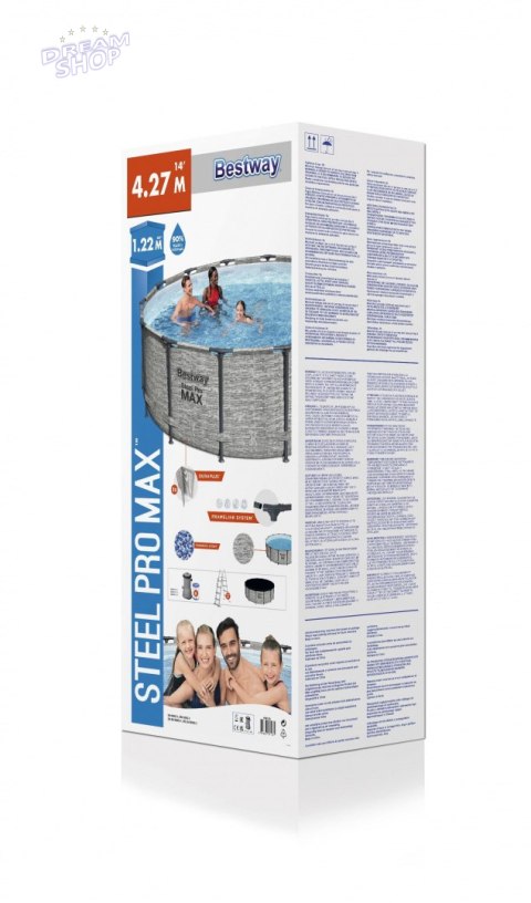 Basen Stelażowy 14FT 427x122cm Steel Pro Max BESTWAY Basen Stelażowy 14FT 427x122cm Steel Pro Max BESTWAY