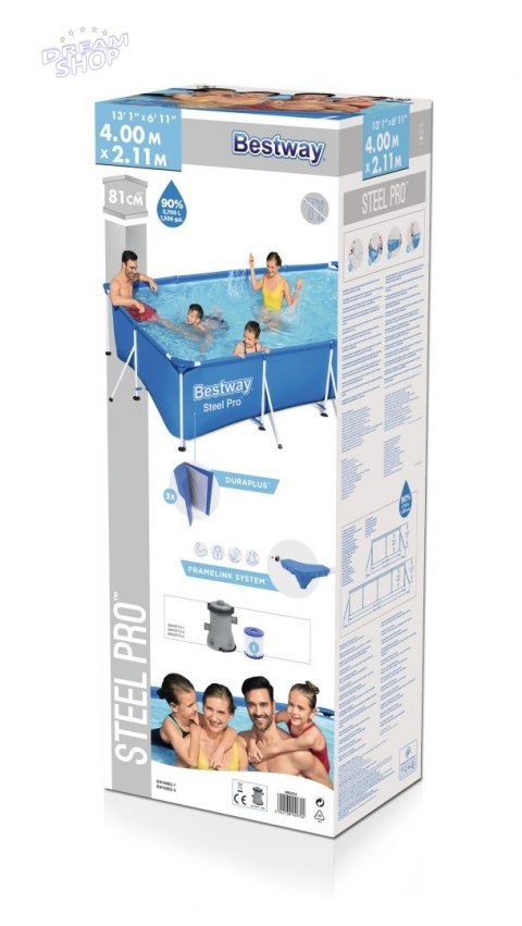 Basen Stelażowy 400x211x81cm Family 3w1 BESTWAY Basen Stelażowy 400x211x81cm Family 3w1 BESTWAY