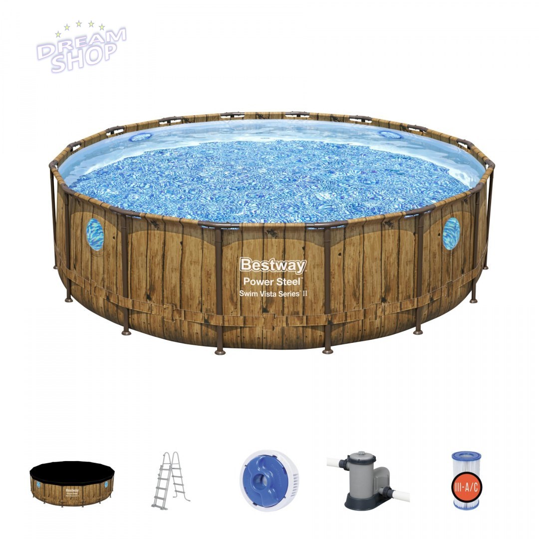 Basen Stelażowy 488 cm x 122 cm, Power Steel Swim VISTA ser Basen Stelażowy 488 cm x 122 cm, Power Steel Swim VISTA ser