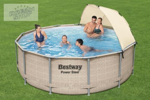 Basen Stelażowy z Daszkiem 13FT 396x107 cm Power Steel BEST Basen Stelażowy z Daszkiem 13FT 396x107 cm Power Steel BEST