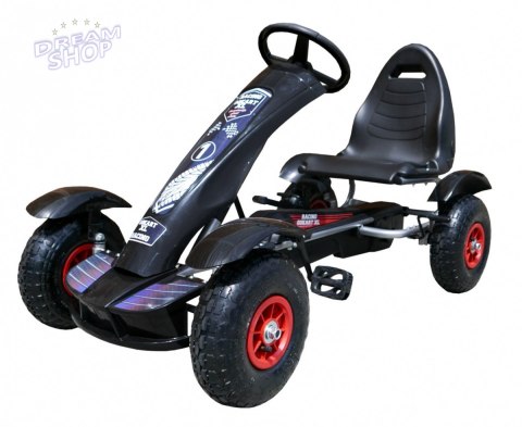 Duży Gokart Pompowane Koła Czarny Duży Gokart Pompowane Koła Czarny
