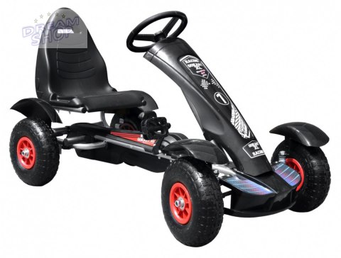 Duży Gokart Pompowane Koła Czarny Duży Gokart Pompowane Koła Czarny