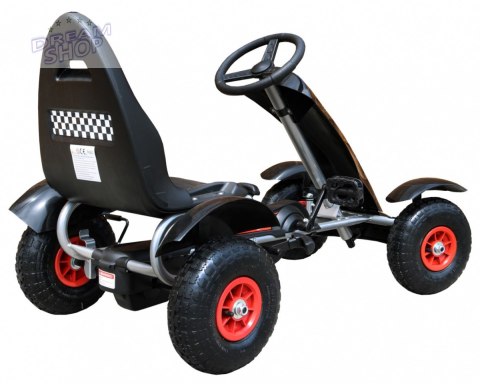 Duży Gokart Pompowane Koła Czarny Duży Gokart Pompowane Koła Czarny