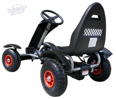 Duży Gokart Pompowane Koła Czarny Duży Gokart Pompowane Koła Czarny