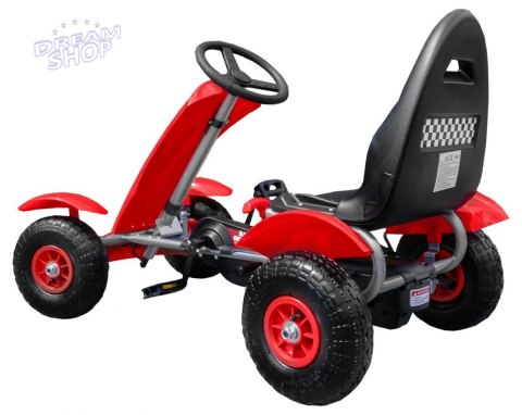 Duży Gokart Pompowane Koła Czerwony Duży Gokart Pompowane Koła Czerwony