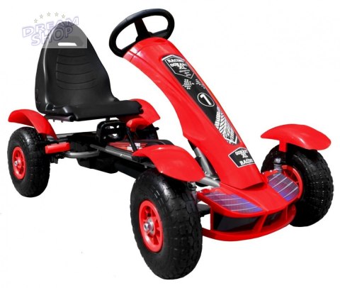 Duży Gokart Pompowane Koła Czerwony Duży Gokart Pompowane Koła Czerwony