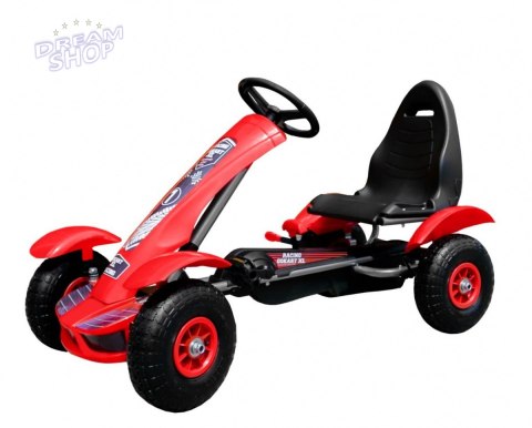 Duży Gokart Pompowane Koła Czerwony Duży Gokart Pompowane Koła Czerwony