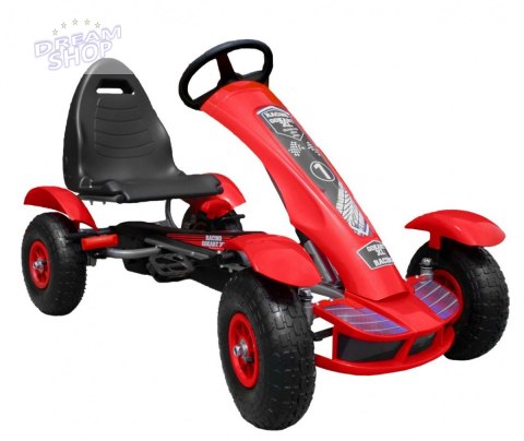 Duży Gokart Pompowane Koła Czerwony Duży Gokart Pompowane Koła Czerwony