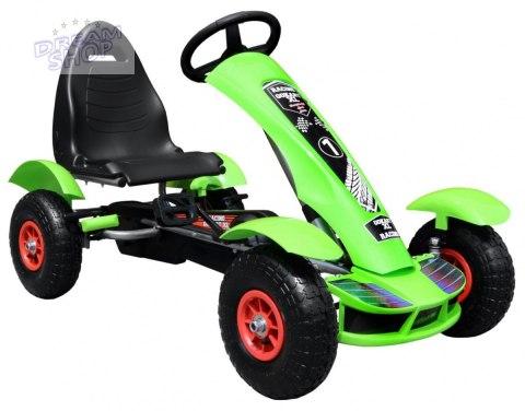 Duży Gokart Pompowane Koła Zielony Duży Gokart Pompowane Koła Zielony