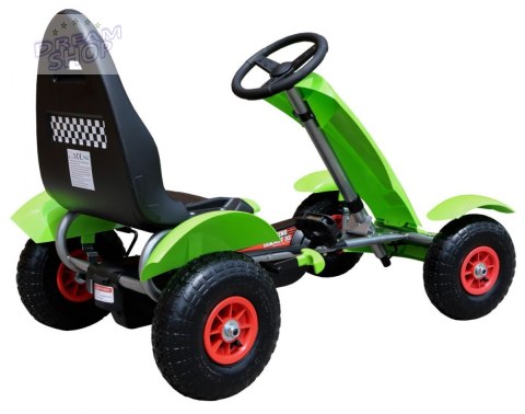 Duży Gokart Pompowane Koła Zielony Duży Gokart Pompowane Koła Zielony