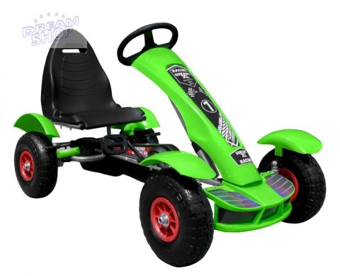 Duży Gokart Pompowane Koła Zielony Duży Gokart Pompowane Koła Zielony