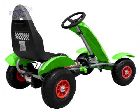Duży Gokart Pompowane Koła Zielony Duży Gokart Pompowane Koła Zielony