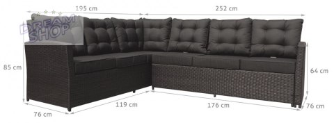 Meble Ogrodowe Rattan Narożniki Wysoki Stół Brązowy Meble Ogrodowe Rattan Narożniki Wysoki Stół Brązowy