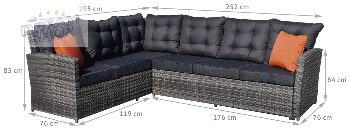 Meble Ogrodowe Rattan Narożniki Wysoki Stół Szary Meble Ogrodowe Rattan Narożniki Wysoki Stół Szary