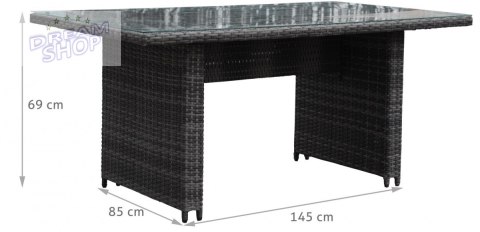 Meble Ogrodowe Rattan Narożniki Wysoki Stół Szary Meble Ogrodowe Rattan Narożniki Wysoki Stół Szary