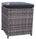 Meble Ogrodowe Rattan Wysoki Stół Pufy Szary