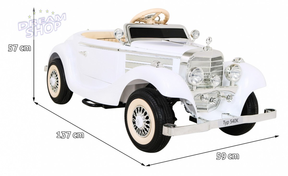 Pojazd Mercedes Benz Retro Typ 540A Biały Pojazd Mercedes Benz Retro Typ 540A Biały