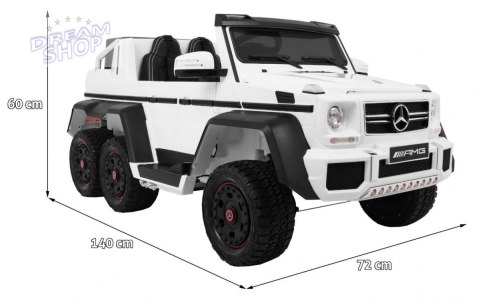 Pojazd Mercedes G63 6x6 Biały MP4 Pojazd Mercedes G63 6x6 Biały MP4