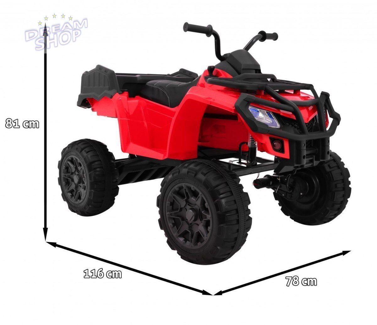 Pojazd Quad XL ATV, Pilot 2 4GHZ Czerwony Pojazd Quad XL ATV, Pilot 2 4GHZ Czerwony