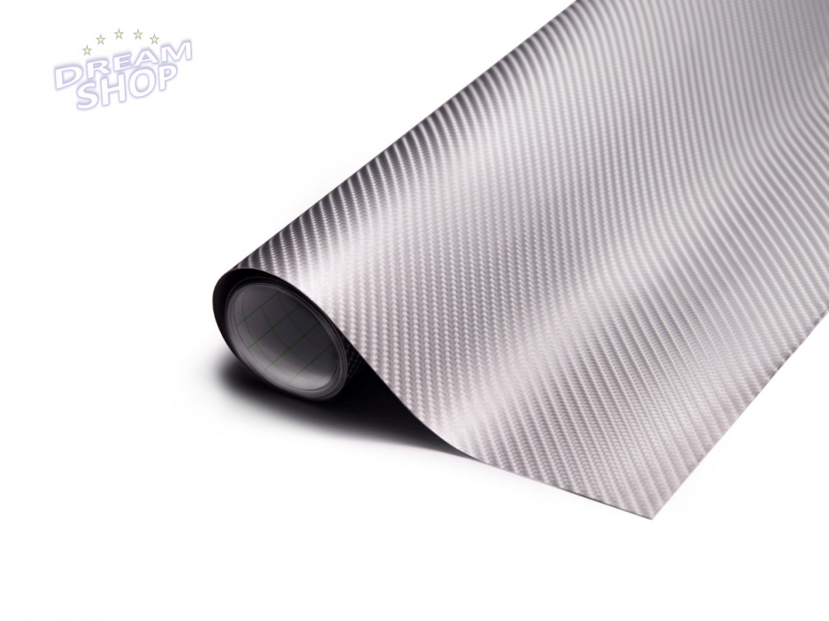 Folia rolka Carbon 4D srebrna 1,52x30m 9086 Folia rolka Carbon 4D srebrna 1,52x30m 9086