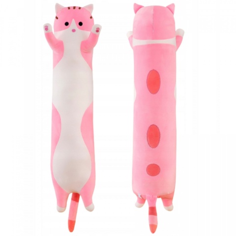 Długi Kotek Maskotka Poduszka Pluszak Kot 70cm XL SZARY