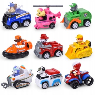 ZESTAW 9 Pojazdów PSI PATROL Wyciągane figurki