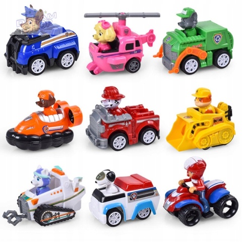 ZESTAW 9 Pojazdów PSI PATROL Wyciągane figurki