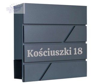 Skrzynka na listy TOVE antracyt z napisem