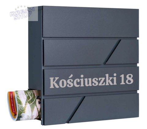 Skrzynka na listy TOVE antracyt z napisem