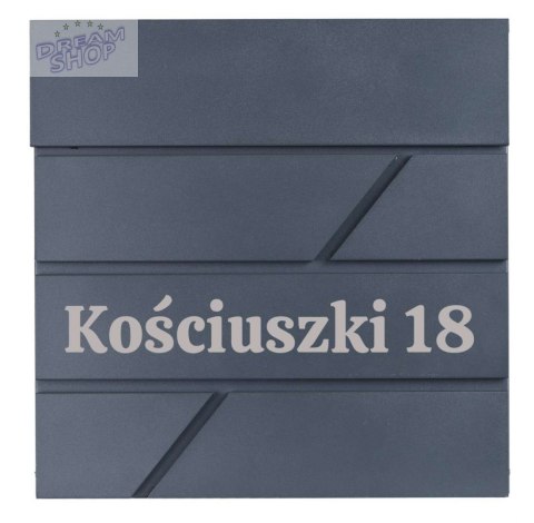 Skrzynka na listy TOVE antracyt z napisem