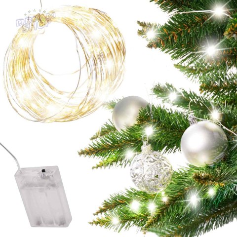 Lampki LED druciki dekoracyjne 5m 50LED zimny biały Lampki LED druciki dekoracyjne 5m 50LED zimny biały