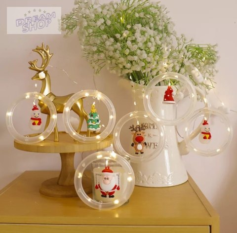 Lampki LED kurtyna z figurkami 3m 125LED ciepły biały Lampki LED kurtyna z figurkami 3m 125LED ciepły biały