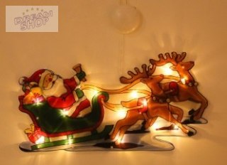 Lampki LED wisząca dekoracja świąteczna sanie mikołaja