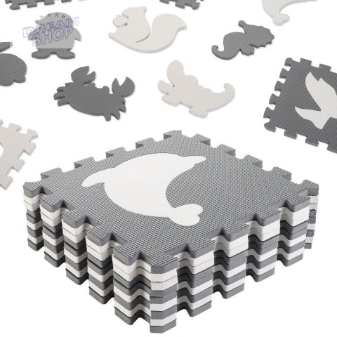 Puzzle piankowe mata dla dzieci 9 el. czarny-ecru