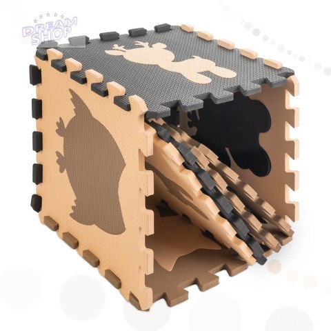 Puzzle piankowe mata dla dzieci 9el. beż-brąz-czar Puzzle piankowe mata dla dzieci 9el. beż-brąz-czar