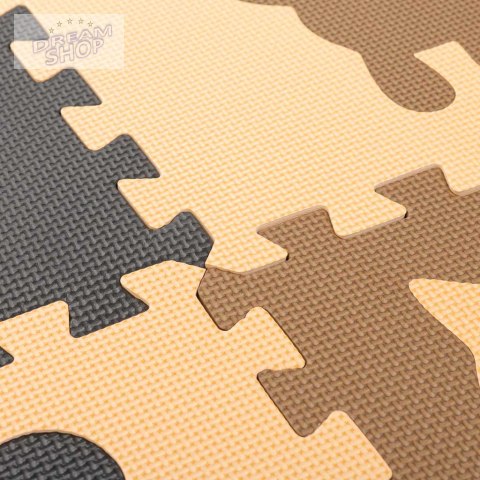 Puzzle piankowe mata dla dzieci 9el. beż-brąz-czar Puzzle piankowe mata dla dzieci 9el. beż-brąz-czar