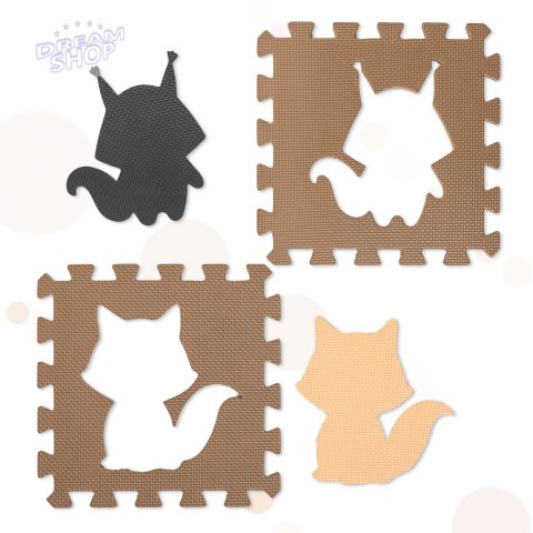 Puzzle piankowe mata dla dzieci 9el. beż-brąz-czar Puzzle piankowe mata dla dzieci 9el. beż-brąz-czar
